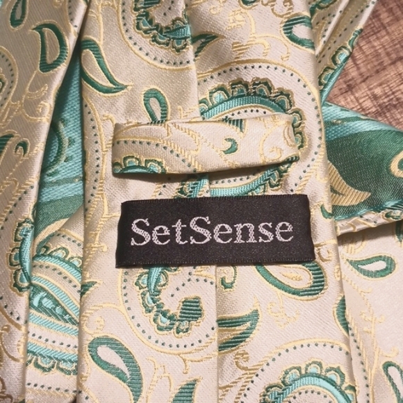 SetSense Paisley Silk Tie Set NWOT - Picture 4 of 5